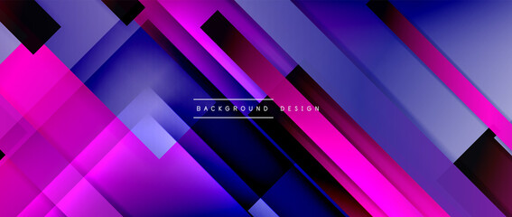 Dynamic lines on fluid color gradient. Trendy geometric abstract background for your text, logo or graphics