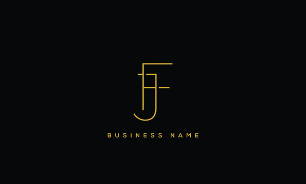 Alphabet letter icon logo JF or FJ
