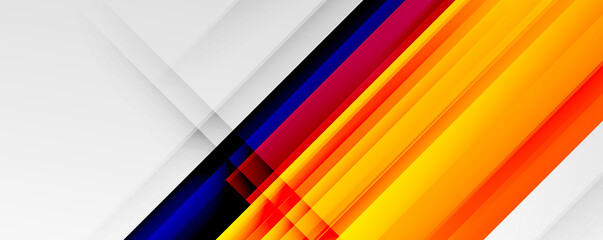 Geometric abstract backgrounds with shadow lines, modern forms, rectangles, squares and fluid gradients. Bright colorful stripes cool backdrops