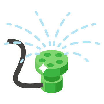 
Water sprinkler icon in isometric design 
