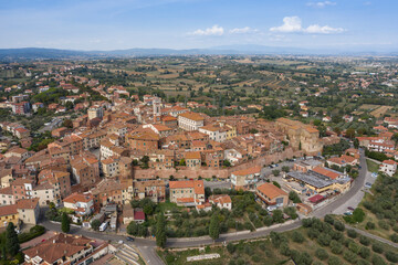 Fototapeta na wymiar aerial view of foiano della chiana tuscany italy