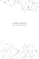 Network nodes, digital connection background with polygonal shapes on white, Vector. science technology, data structure, connected points, web.