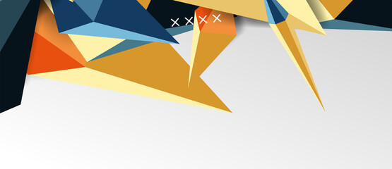 3d low poly abstract shape background vector illustration