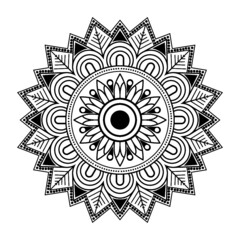 mandala isolated for henna or tattoo. mandala for coloring book . mandala Islamic style . decorative mandala Design