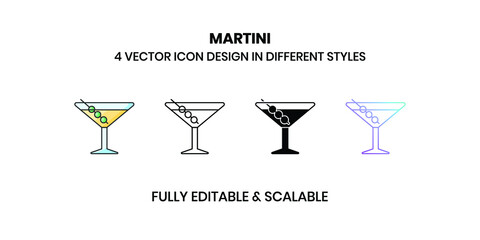 Martini Vector illustration icons in different style