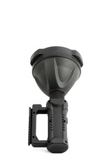 black lantern with rechargeable battery, plastic case, isolate on a white background