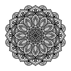 mandala isolated for henna or tattoo. mandala for coloring book . mandala Islamic style . decorative mandala Design	