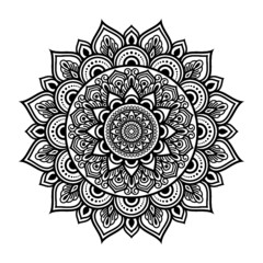 mandala isolated for henna or tattoo. mandala for coloring book . mandala Islamic style . decorative mandala Design	