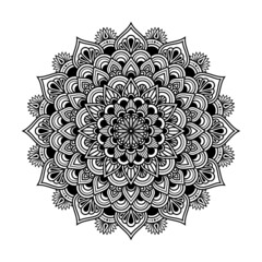 Circular mandala isolated for henna or tattoo. mandala for coloring book . mandala Islamic style . decorative mandala Design 