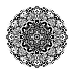 Circular mandala isolated for henna or tattoo. mandala for coloring book . mandala Islamic style . decorative mandala Design 