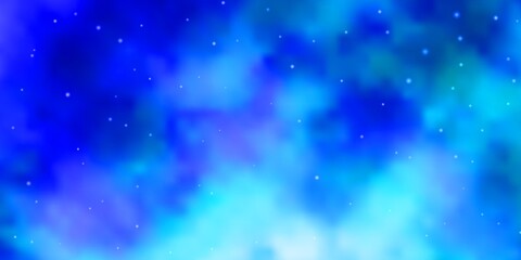 Light BLUE vector template with neon stars. Shining colorful illustration with small and big stars. Design for your business promotion.