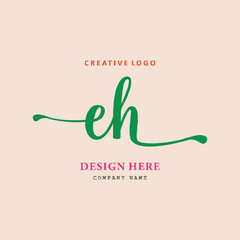 logo arrangement of the letters HE. simple, elegant, easy to understand and authoritative