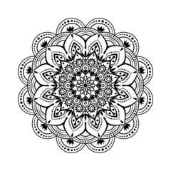 mandala isolated for henna or tattoo. mandala for coloring book . mandala Islamic style . decorative mandala Design