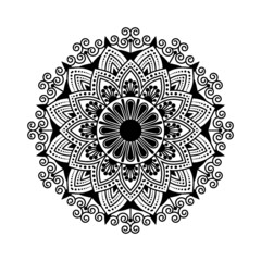 Circular mandala isolated for henna or tattoo. mandala for coloring book . mandala Islamic style . decorative mandala Design