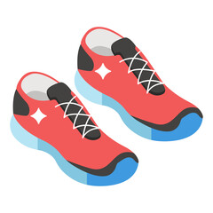 


Icon of shoes in isometric style, footwear accessory 
