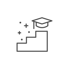 Graduation way line outline icon