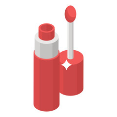 
Lip gloss icon in isometric vector design, lip makeup concept  
