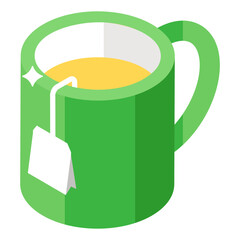 
An organic tea mug icon, herbal tea vector 
