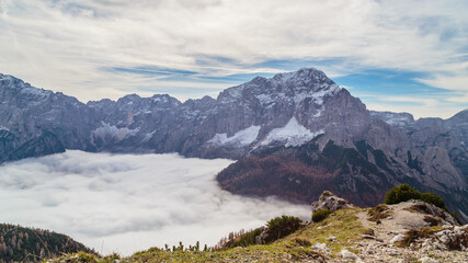 Cloudy autumn day in the italian alps