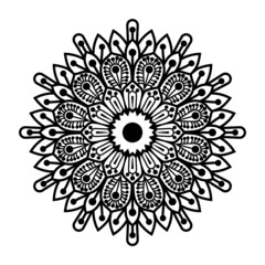 Circular mandala isolated for henna or tattoo. mandala for coloring book . mandala Islamic style . decorative mandala Design