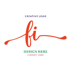 FI lettering logo, simple, elegant, easy to understand and authoritative