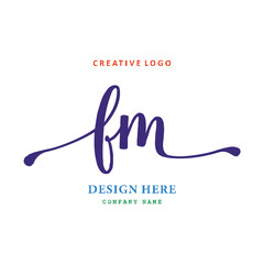 FM lettering logo, simple, elegant, easy to understand and authoritative