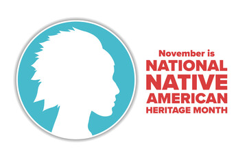 November is National Native American Heritage Month. Holiday concept. Template for background, banner, card, poster with text inscription. Vector EPS10 illustration.