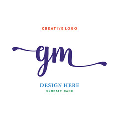 GM letter arrangement logo simple, elegant, easy to understand and authoritative