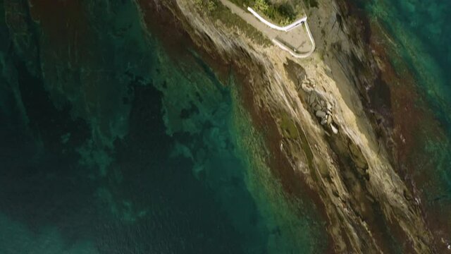Flying over Cadaques coast, Spain