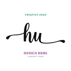 logo HU. composition simple, elegant, easy to understand and authoritative