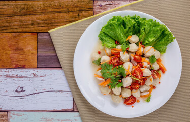 Pork ball spicy salad tasty food