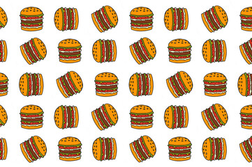 burgers on a white background. fast food on a light background. many delicious hamburgers
