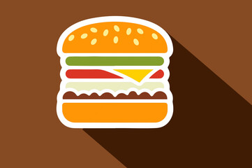 burger on a brown background. delicious juicy sandwich. appetizing fast food