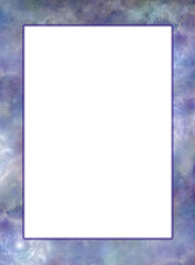 Cosmic Celestial Award Certificate Diploma Background Frame - Portrait orientation lilac blue celestial night sky border with white centre for messages and text 
