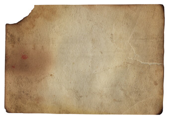 Old vintage texture retro paper with burned edges, stains and scratches background