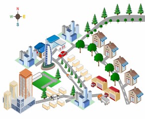 2D city map vector illustration