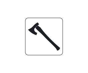 Axe, equipment, tool icon. Vector illustration, flat design.