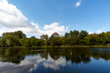 Obraz premium The Psel river in the autumn.