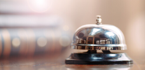 Shot of a Desk Bell in hotel.