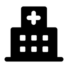 Obraz premium An icon design of hospital building, filled vector of disease treatment place 