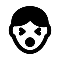 
Sick child face icon design, glyph vector 
