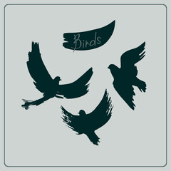 Illustration of birds silhouettes