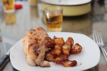 roasted chicken with potatoes