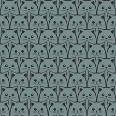 Cat seamless pattern. Vector background. Can be used for wallpaper, cover fills, web page background, surface textures, fabric