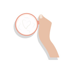 Whipped milk for homemade coffee. Cartoon icon for packaging. Foam electric mixer. Stock vector illustration, white background