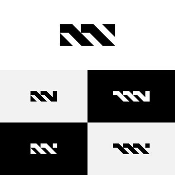 initial monogram letter mn logo vector