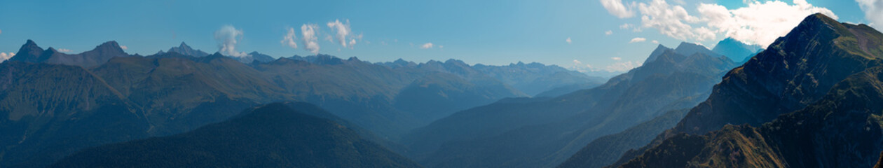 Beautiful mountain landscape. High-mountain massif,