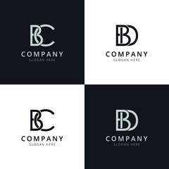 BC BD letter initial logo templates