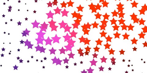 Dark Pink, Red vector pattern with abstract stars. Shining colorful illustration with small and big stars. Pattern for wrapping gifts.