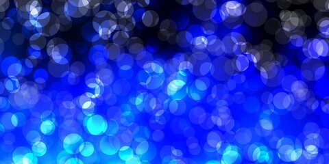 Dark BLUE vector background with spots.